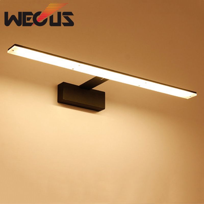 Nordic Led Bathroom Lights Black White Vanity Mirror Light Fixtures Barber Hotel Cabinet Wall Lamp 42cm 9w