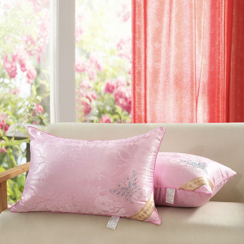 Beyond Cloud New Fashion Sleeping Pillow 100 Polyester Fiber Filler Beyond Cloud New Fashion Sleeping Pillow 100 Polyester Fiber Filler Neck Health Cotton Jacquard Bedding Pillows Pink Color 038 King Size Long