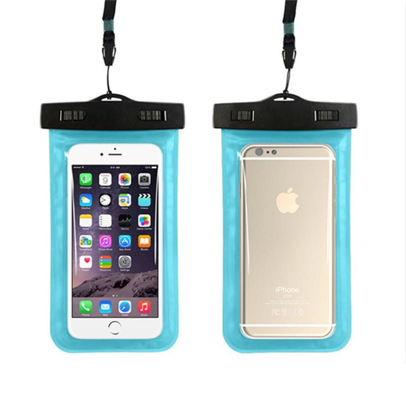 Universal Plus sellado a prueba de agua teléfonos móviles a prueba de agua bolso de cuello bolsa de celda seca para Samsung S7 borde S8 Plus iPhone 8 7 6S