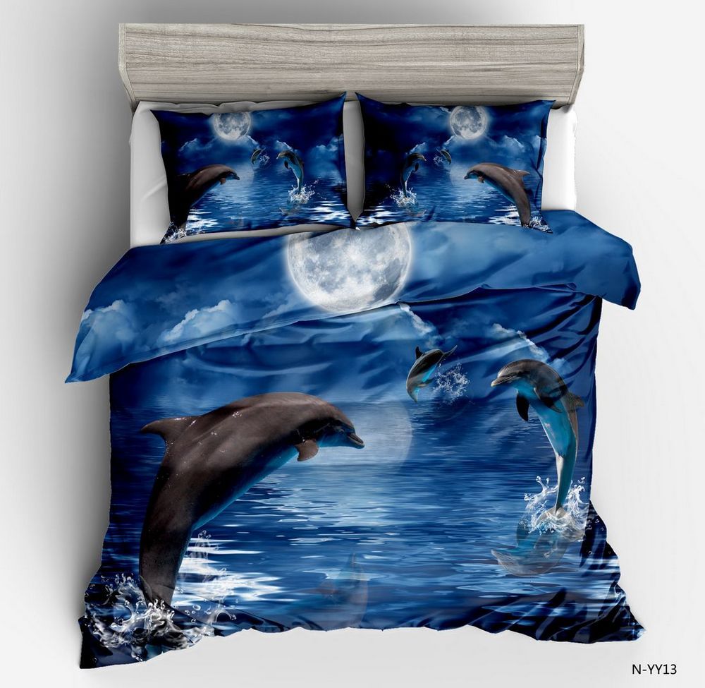 SHOMPE 3D Jumping Dolphin Printed Duvet Cover Bedding Sets ...