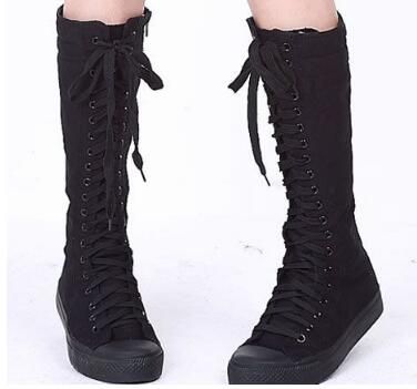 knee high canvas shoes