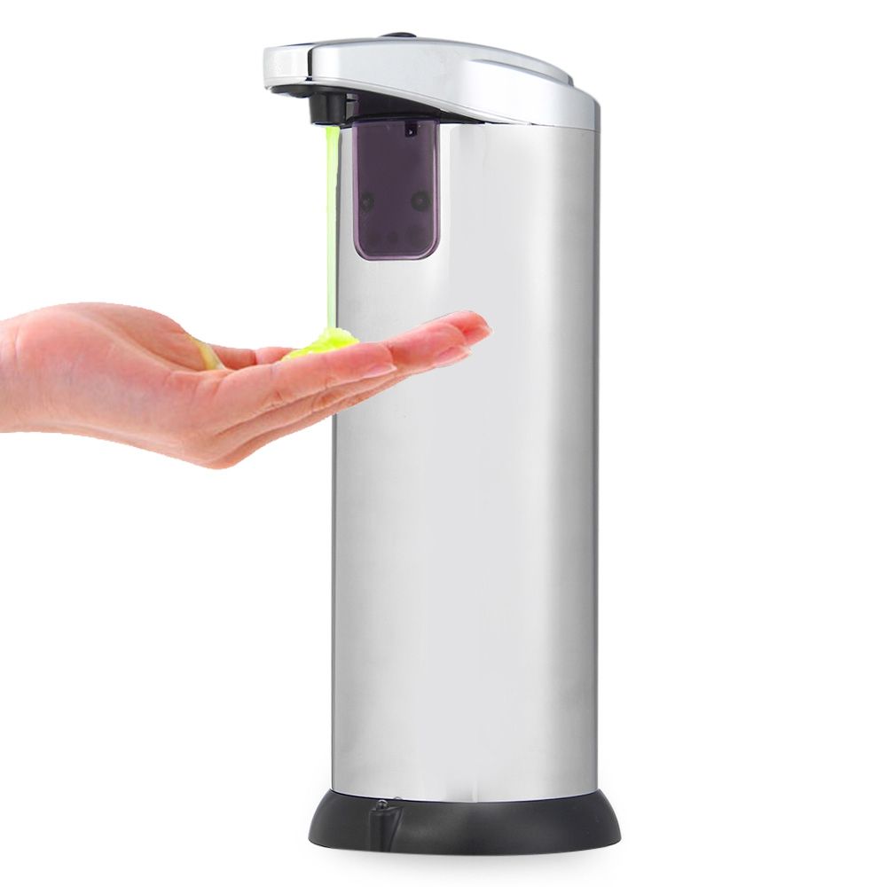 Automatic Liquid Soap Dispenser Stainless Steel Smart Sensor Automatic Liquid Soap Dispenser Stainless Steel Smart Sensor Infrared Touchless 280ml For Kitchen Bathroom Home Nb