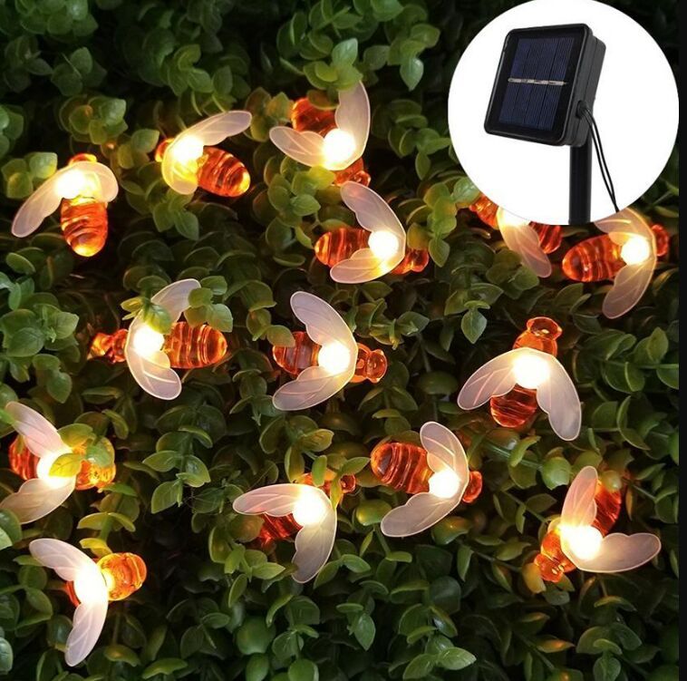 Bee String Lights 30 50 Led Outdoor Solar Power Strings Bee String Lights 30 50 Led Outdoor Solar Power Strings Waterproof Garden Patio Fence Gazebo Summer Night Light Decoration Holiday Decor