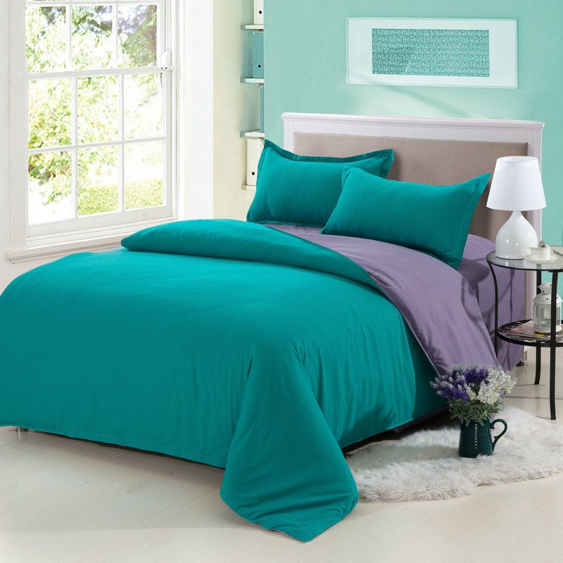 Home Textile 3 Solid Color Bedding Set Cotton Sheet Duvet Cover Home Textile 3 Solid Color Bedding Set Cotton Sheet Duvet Cover Pillowcase Sanding Technology Plain Dyed Bed Linen King Duvets Sets From