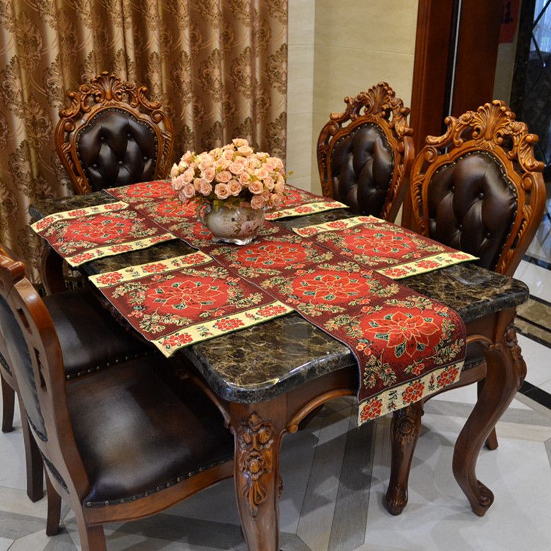 Table Runner And Placemats Set Cotton Polyester Jacquard Table Runner And Placemats Set Cotton Polyester Jacquard 13 71 Inch Cloth For Wed Party Coffee Dining