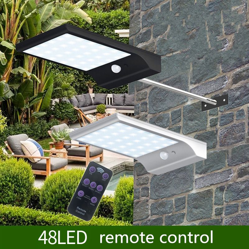 Solar Power Led Light Remote Control 7 Colour Adjule 48led Solar Power Led Light Remote Control 7 Colour Adjule 48led Waterproof Super Bright Garden Outdoor Wall Lights Motion