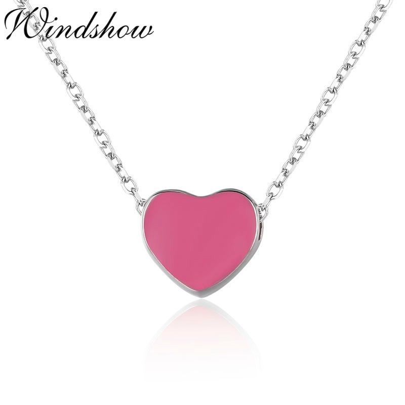 Whole Slim Tiny Cute Small Pink Heart Charm Pendant 925 Sterling Whole Slim Tiny Cute Small Pink Heart Charm Pendant 925 Sterling Silver Short Cross Chain Choker Necklace Women Girls Jewelry Bijoux Family