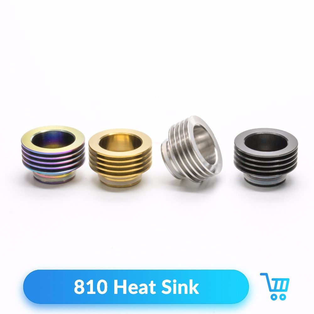 810 Drip Tip Adaptor Heat Sink Metal Stainless Steel For Tfv8 Tfv12 Rta Rda Atomizer E Cigarette Vape Accessories Heat Dissipation