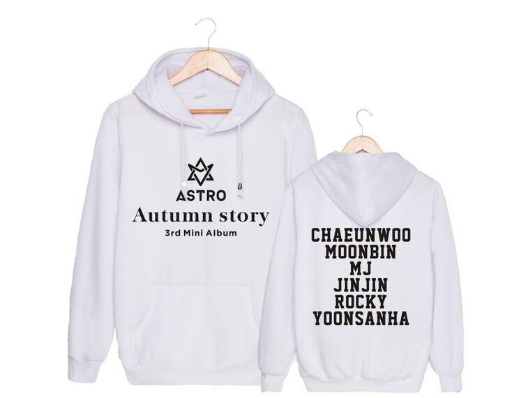 Kpop astro autumn story member name printing pullover hoodies for autumn winter unisex fleece MJ JINJIN sweatshirt loose hoodie