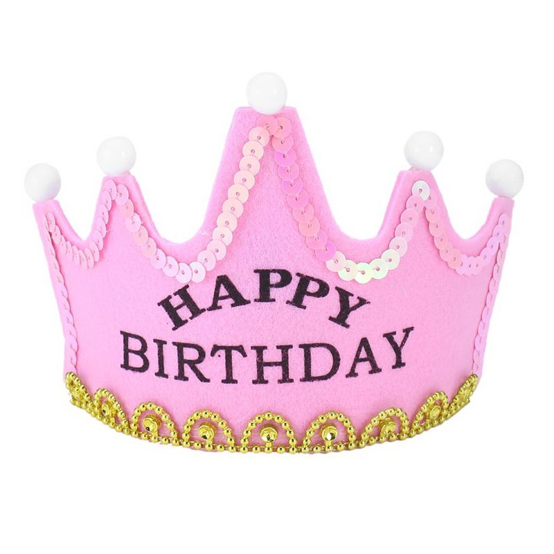 Boy Girl Yellow Pink First Birthday Hat Lovely King Princess