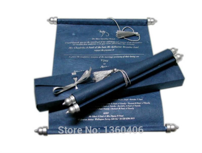 navy scroll wedding invitations card wholesale party wedding caroon scroll wedding cards
