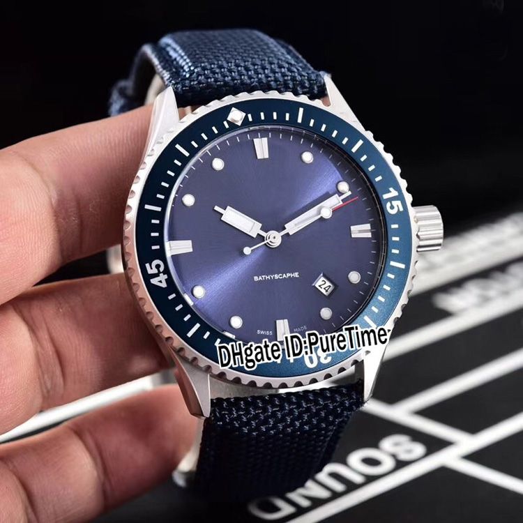 fifty five fathoms automatic blue dial men's watch