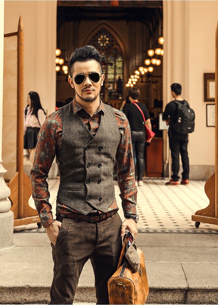 Compra Nuevo Para Hombre Chaleco De Doble Botonadura Vestido De Traje  Chaleco Para Hombres Chaleco Formal Chaqueta Slim Fit De Negocios De Boda  Barato | Entrega Rápida Y Calidad | Es.Dhgate
