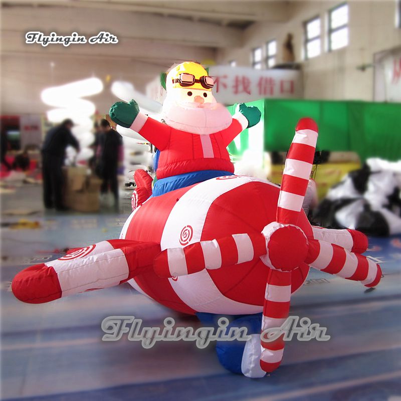 inflatable christmas santa with helicopter custom 2m height airblown