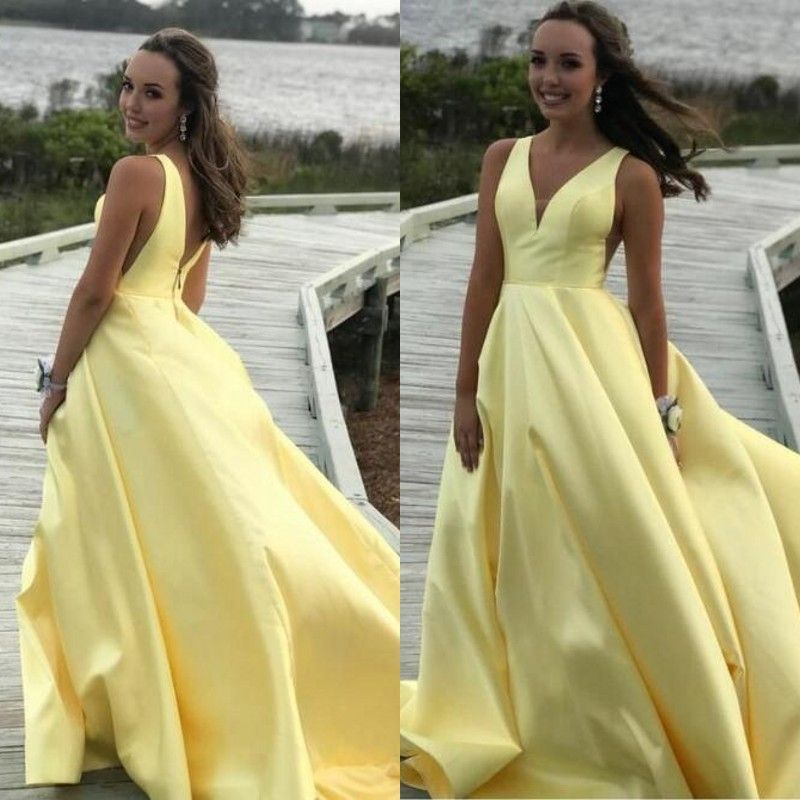 Simple Light Yellow Dresses