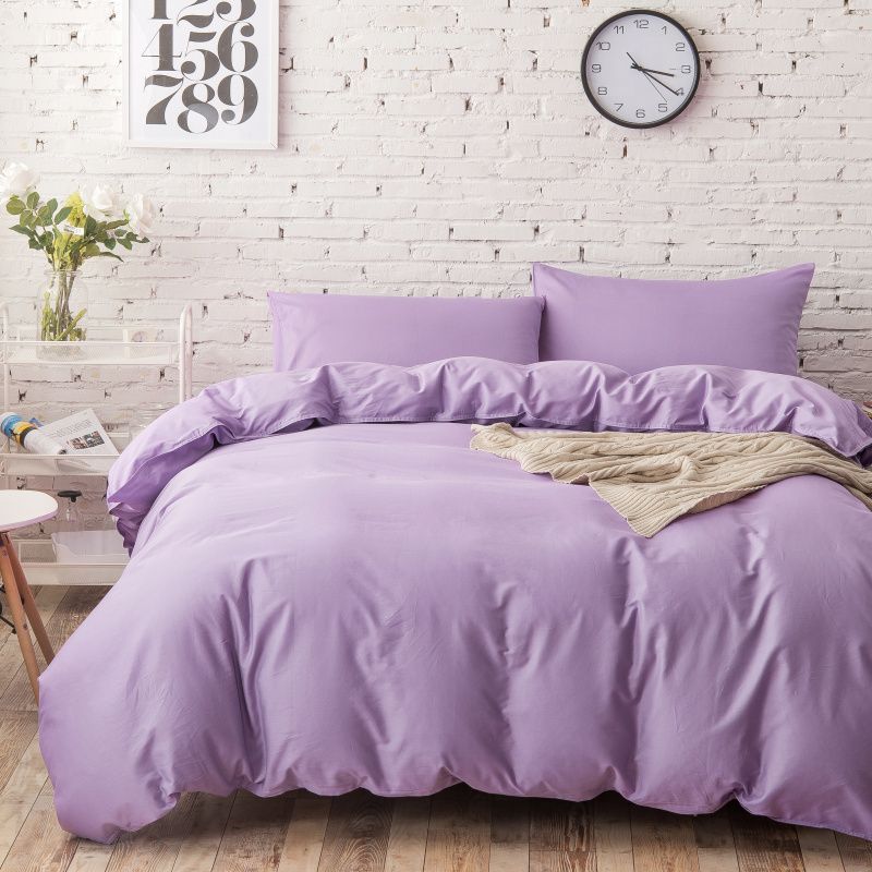 100 Cotton Elegant Light Purple Bedding Sets Queen Size Lilac Duvet 100 Cotton Elegant Light Purple Bedding Sets Queen Size Lilac Duvet Blanket Quilt Covers Plain Color Bed Sheets Nordic King Comforters Boys