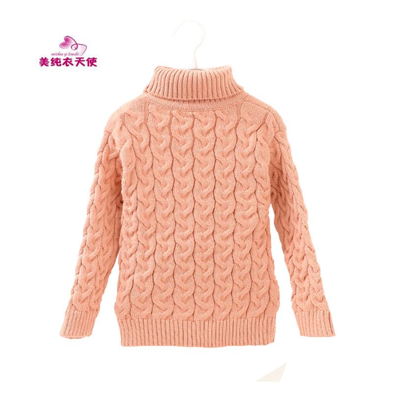 girls knitwear sweaters fashion casual long sleeve turtle neck