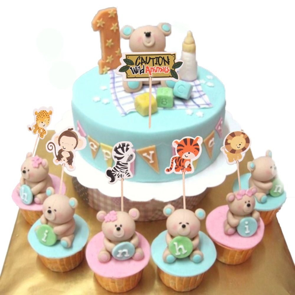 2019 Fengrise Wild Jungle Animal Theme Cupcake Topper Picks Baby 2019 Fengrise Wild Jungle Animal Theme Cupcake Topper Picks Baby