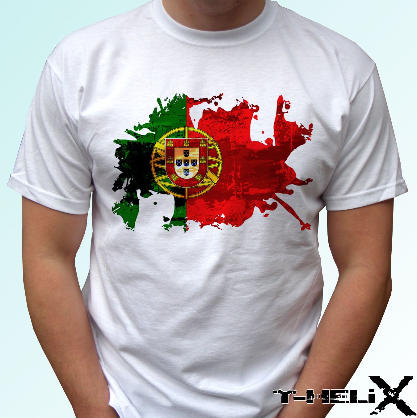 Portugal Flag White T Shirt Top Country Design Mens Womens Kids Baby Sizes Cool Casual Pride T Shirt Men