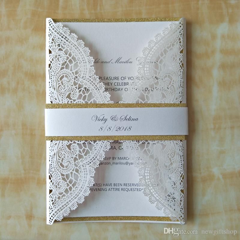 Elegant Wedding Invitations Customized Laser Cut Flower Birthday