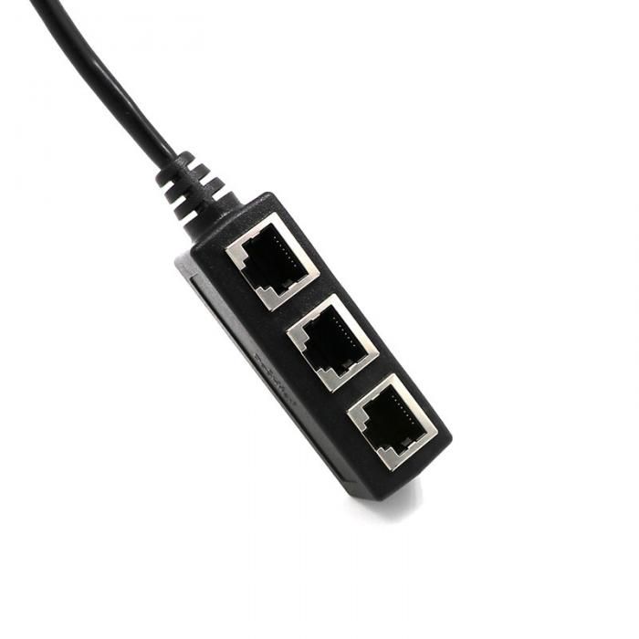 Y Splitter Adapter RJ45 1 to 3 Port Network Cable for CAT5//6 LAN Ethernet Socket
