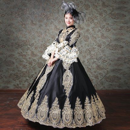 Women Halloween Party Medieval Court Queen Princess Long Dress Cosplay Costumes