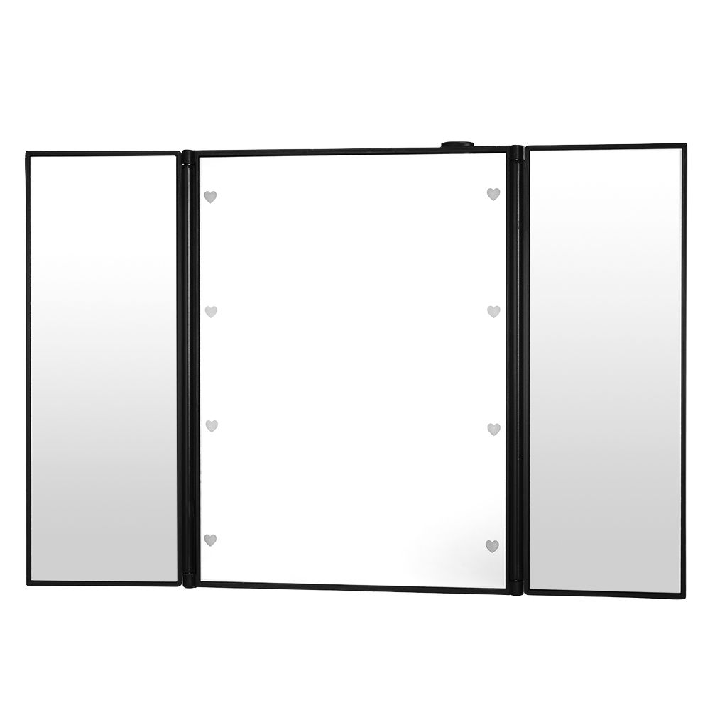 Foldable 8 Led Luminous Makeup Mirror Triple Sided Desk Stand Foldable 8 Led Luminous Makeup Mirror Triple Sided Desk Stand Cosmetic Portable Home Travel Beauty Make Up Tools Free Standing Lighted Vanity