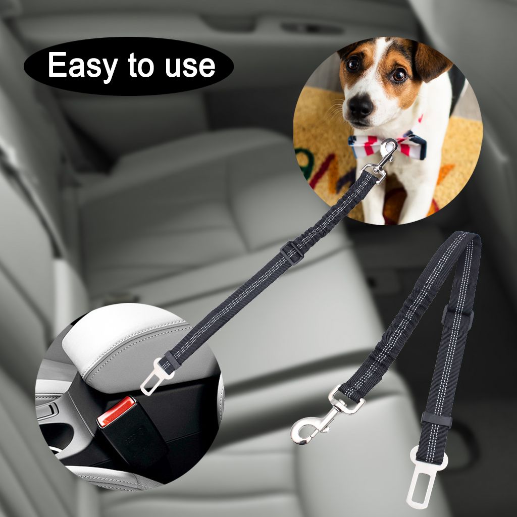 2019 Dog Leash Reflective Pet Dog Car Seat Belt Safety Travel Elastic