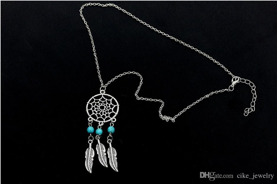 necklace slided disc hung bead and feather silver or gold plated