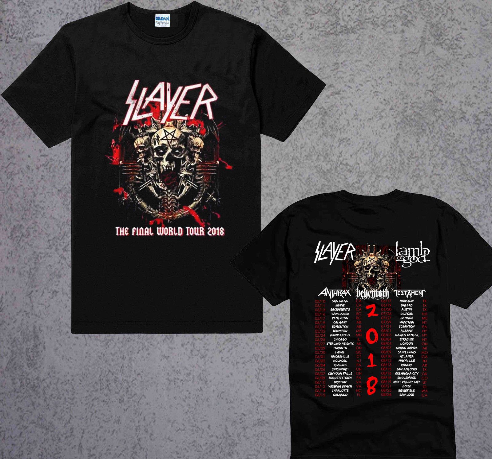 Slayer T Shirt Final Farewell World Tour 2018 Second Leg Lamb Of God ...