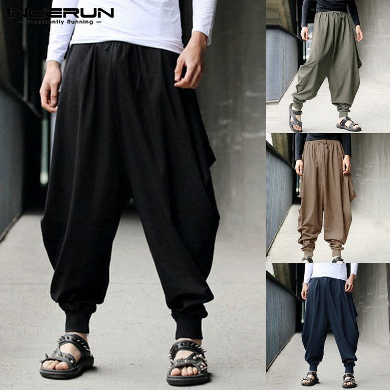 Acheter Pantalon Sarouel Pour Homme Pantalon Large En Coton Joggeurs Décontractés Streetwear Pantalon Pantalon Pour Hommes Pantalon Décolleté Pour Hommes