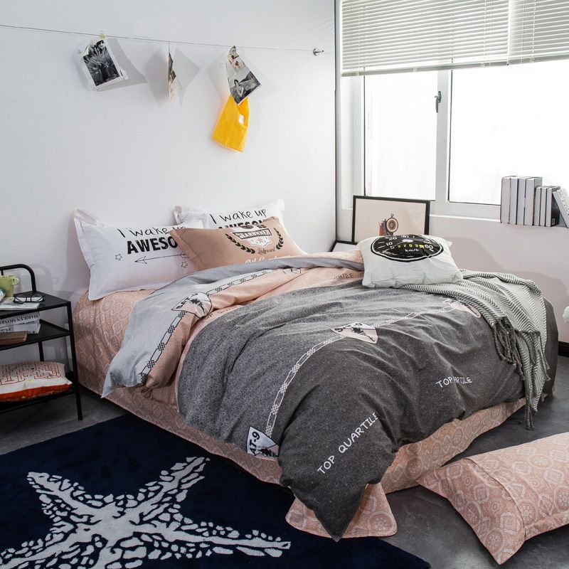 Preppy Bohemian Style Gray Bedding Sets Queen Full Double Twin Size Preppy Bohemian Style Gray Bedding Sets Queen Full Double Twin Size New Bedlinens Duvet Cover Sheet Pillow Cases Cotton Purple Covers From