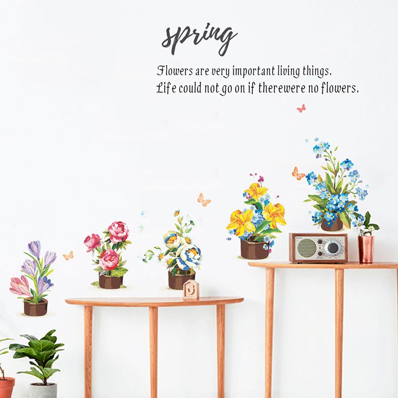 Großhandel Frühling Zitate Blumen Aufkleber Für Wand Home Wohnzimmer