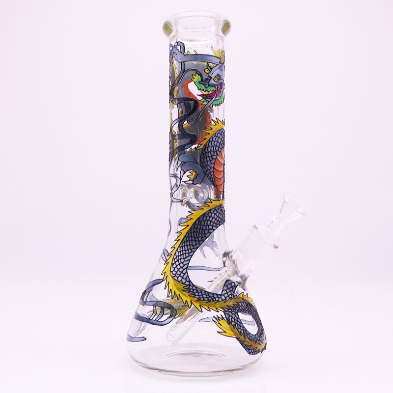 Discount Newest 12.6 Inch Dragon Glass Bong Water Pipes Beaker Base