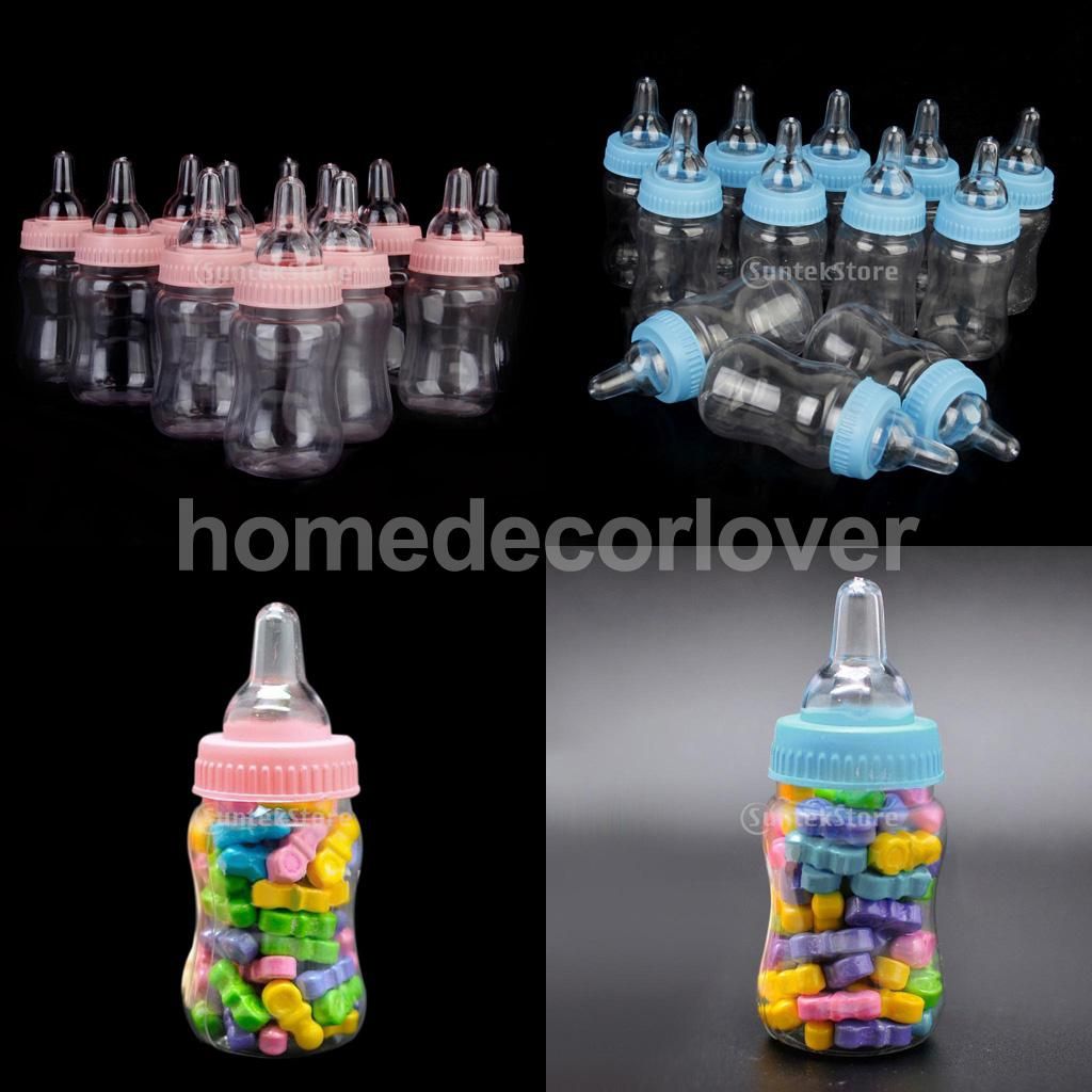 12x Milk Bottles Girl Boy Baby Shower Christening Favors Candy Box