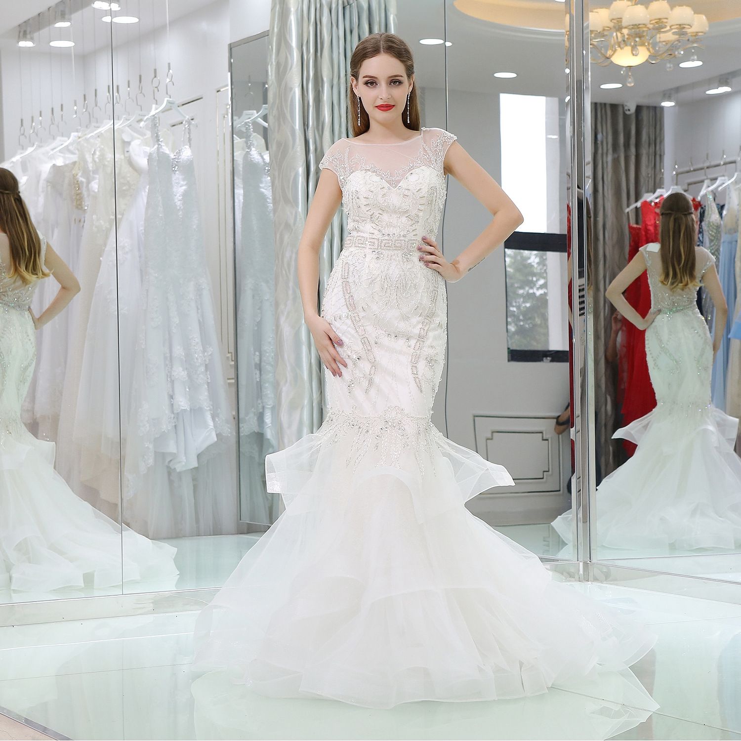soft mermaid wedding dress