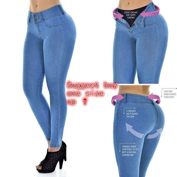 2020 Women Stretch Skinny Leg Pants Butt Lifting Jeans S XXXL From ...