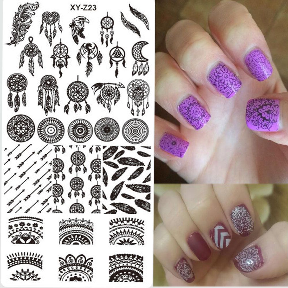 Nail Stamping New Designs Dream Catcher Beauty Pattern Stainless Nail Stamping New Designs Dream Catcher Beauty Pattern Stainless Steel Stamp Nail Art Templates For Gel Polish TRXY Z23 Nail Art Sticker Photo Nail Art From ... - Nail Stamping New Designs Dream Catcher Beauty Pattern Stainless