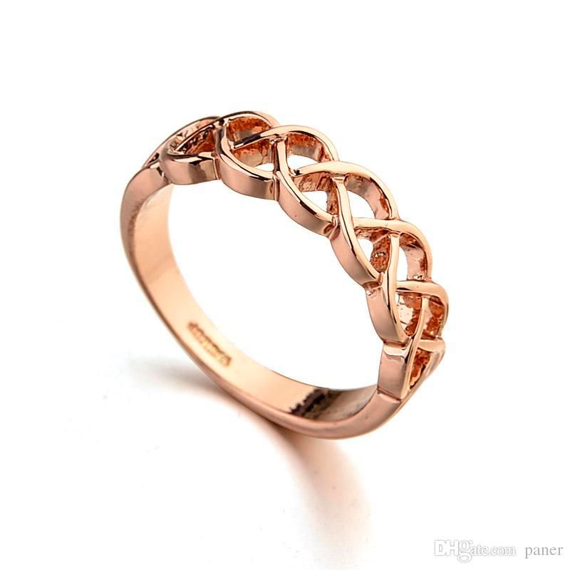 2019 Wholesale Real Rose Gold Color Fashion Rings For Women Anti