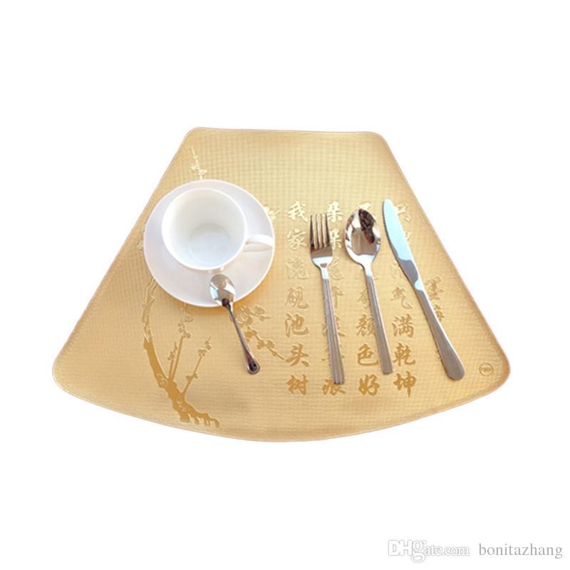 2018 Restaurant Durable Event Dinnerware 3d Fl Table Pads Dining 2018 Restaurant Durable Event Dinnerware 3d Fl Table Pads Dining Room Disc Pvc Gold Placemats For Round Anti Slip Plate Cups Coasters From