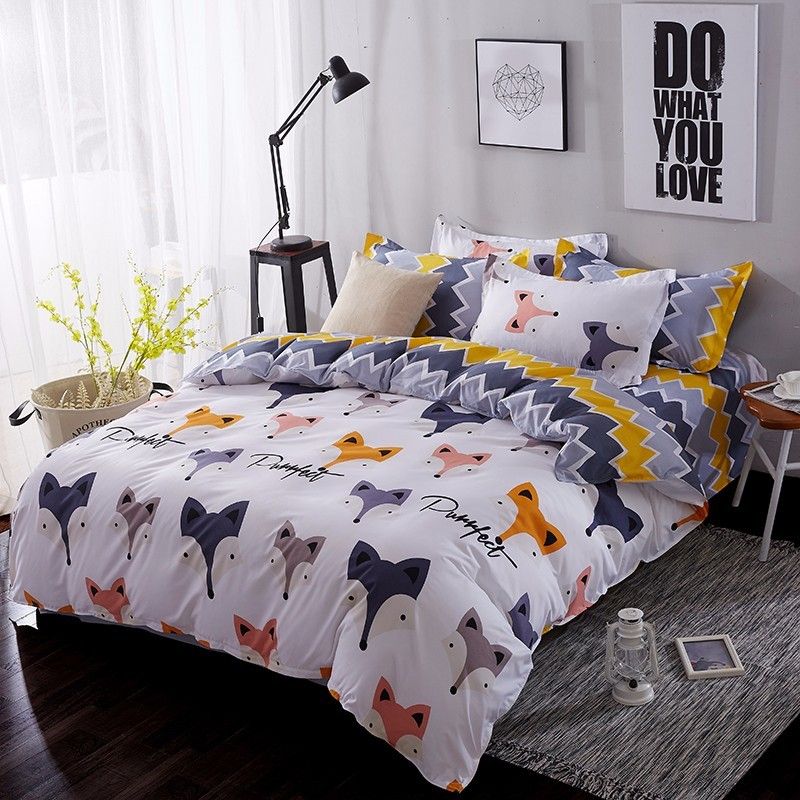 Ju Home Textile Cartoon Fox 3 Bedding Sets Children S Beddingset Bed Ju Home Textile Cartoon Fox 3 Bedding Sets Children S Beddingset Bed Linen Duvet Cover Sheet Pillowcase Set Striped King From Herbertw