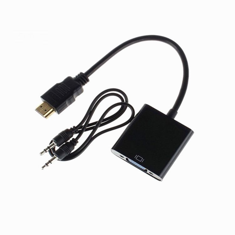 1080 P HDMI VGA Dönüştürücü Adaptör PC için Ses USB Kablosu ile 10 adet / grup Ücretsiz Kargo