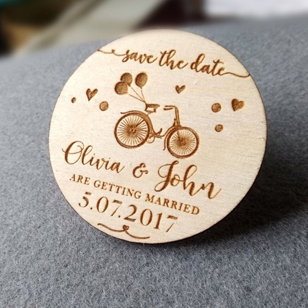 Wooden Wedding Magnet Party Favor Magnet Personalized Save The