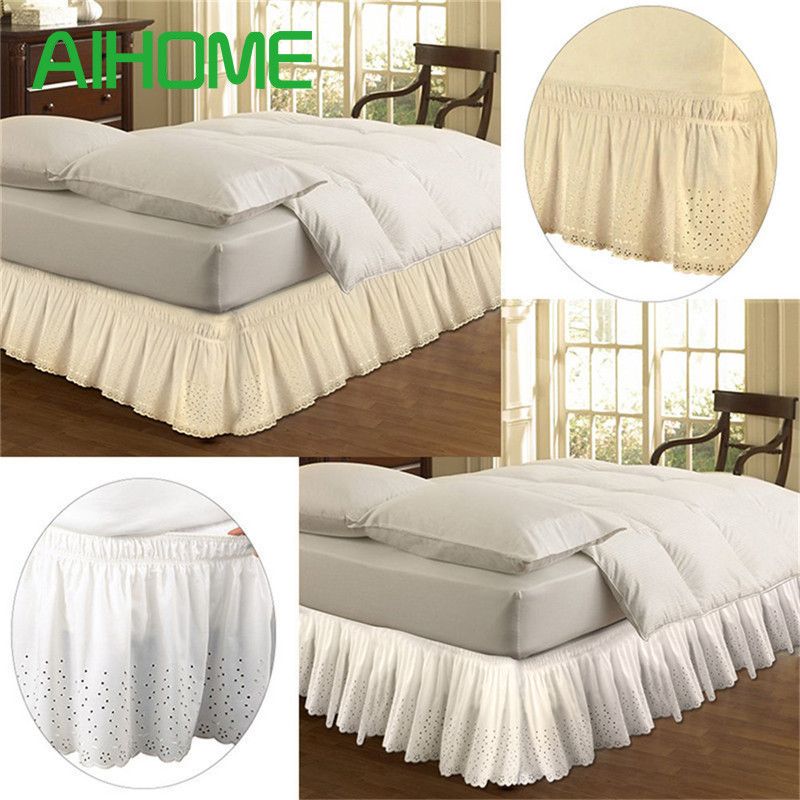 Lace Princess Without Bed Surface Elastic Band Skirt Queen Size Lace Princess Without Bed Surface Elastic Band Skirt Queen Size 37cm Height Bedspread Embroider Extra Long Bedskirt 12 Inch Drop From