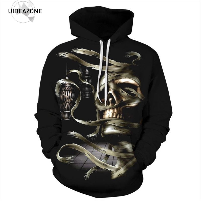 2020 Wholesale Skull Hoodie Hoodies 2017 Autumn Winter 3D Hooded Tops