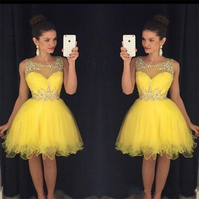 yellow homecoming dresses 2018
