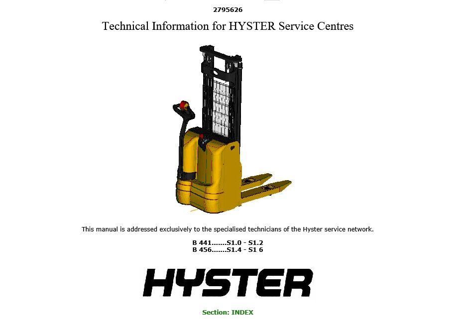 New Hyster Repair Manuals PDF 2017 For FULL SET Version