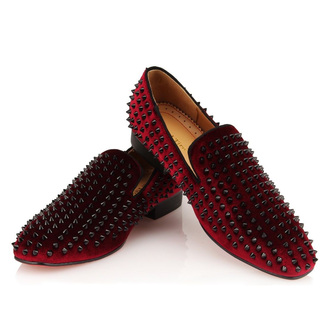 Mens black red bottom loafers Clearance
