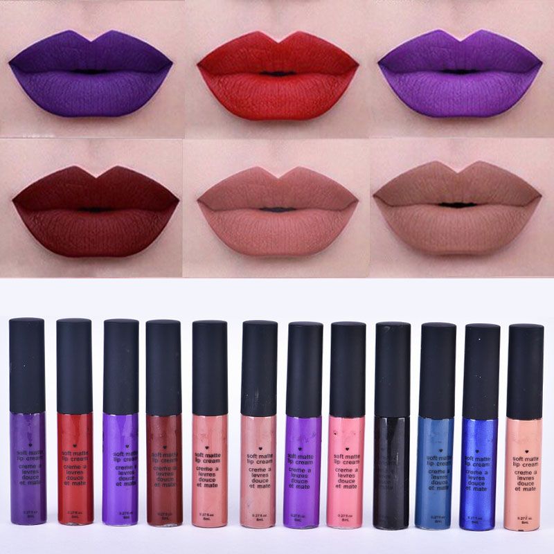 Soft Matte Lipstick Cosmetics Makeup Lip Gloss Red Velvet Waterproof