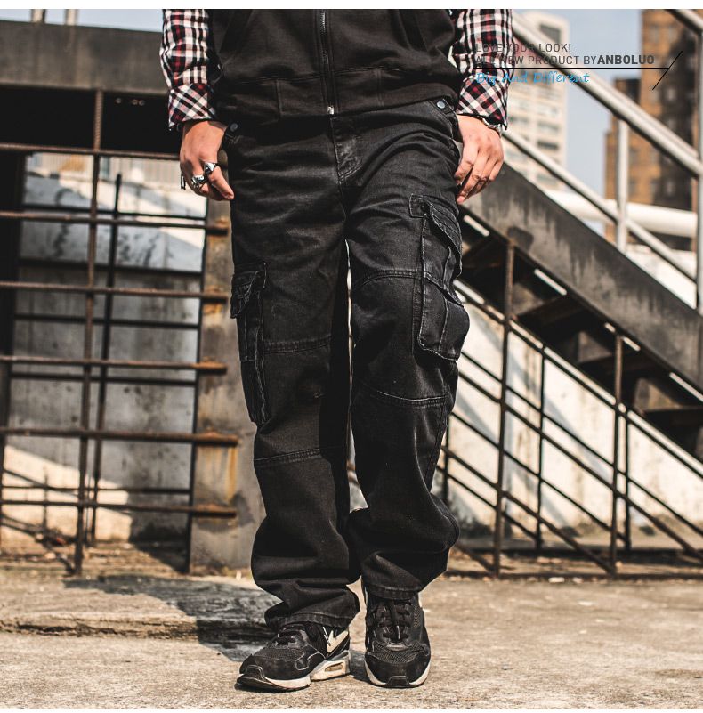 Acquistare Jeans Stile Giapponese Plus Size Uomo Jeans Cargo Nero Jeans  Larghi Larghi Con Tasche Laterali Grandi Dimensioni 38 40 42 44 46  Economico | Consegna Veloce E Qualità | DHgate Italy